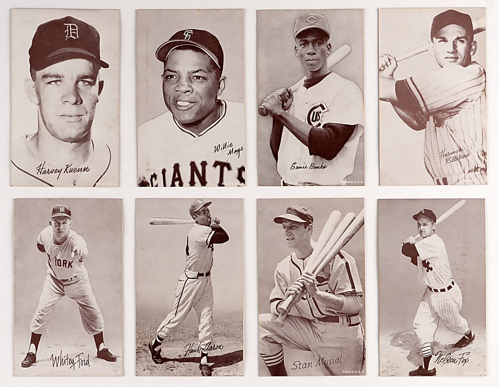 1939-1966 Exhibits Collection (21) with (7) Hall of Famers Including Aaron, Banks, Mays & Musial