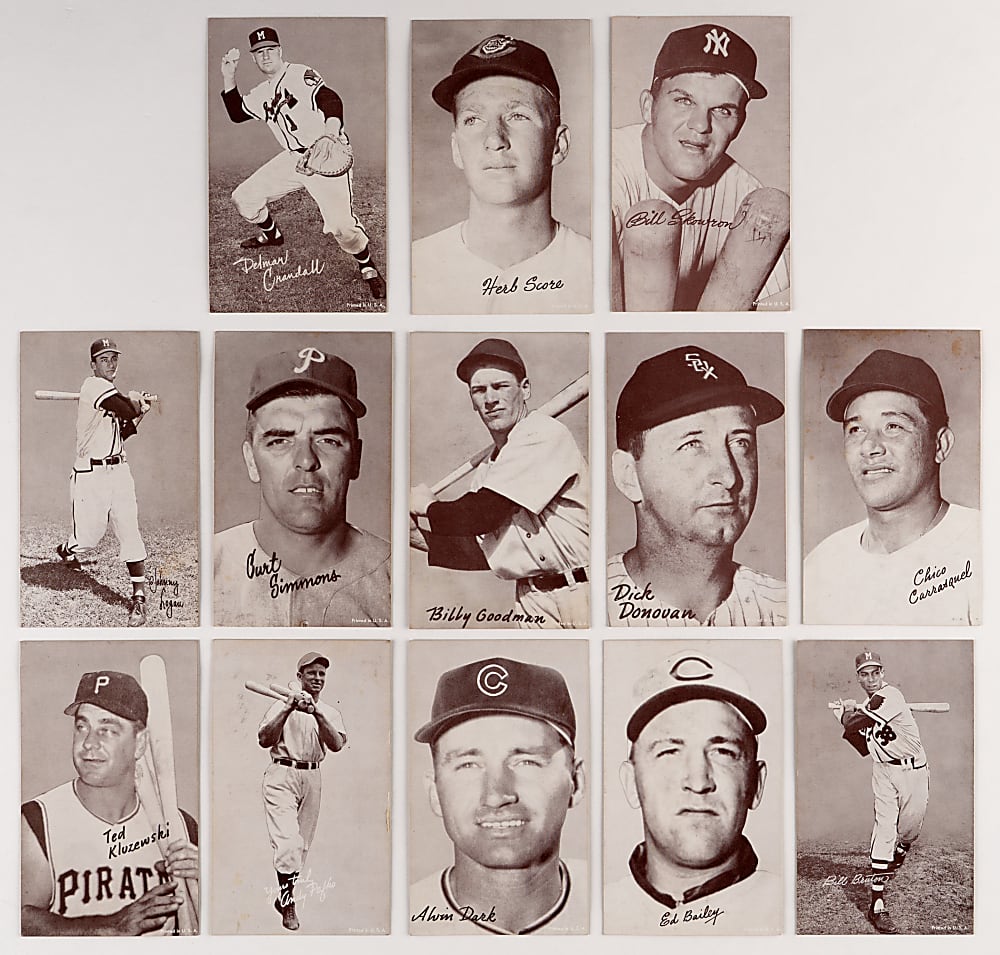 1939-1966 Exhibits Collection (21) with (7) Hall of Famers Including Aaron, Banks, Mays & Musial