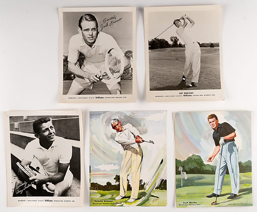 1950s-1960s Golf & Tennis Advisory Staff Photo Collection (58) with Hagen, Palmer & Sarazen