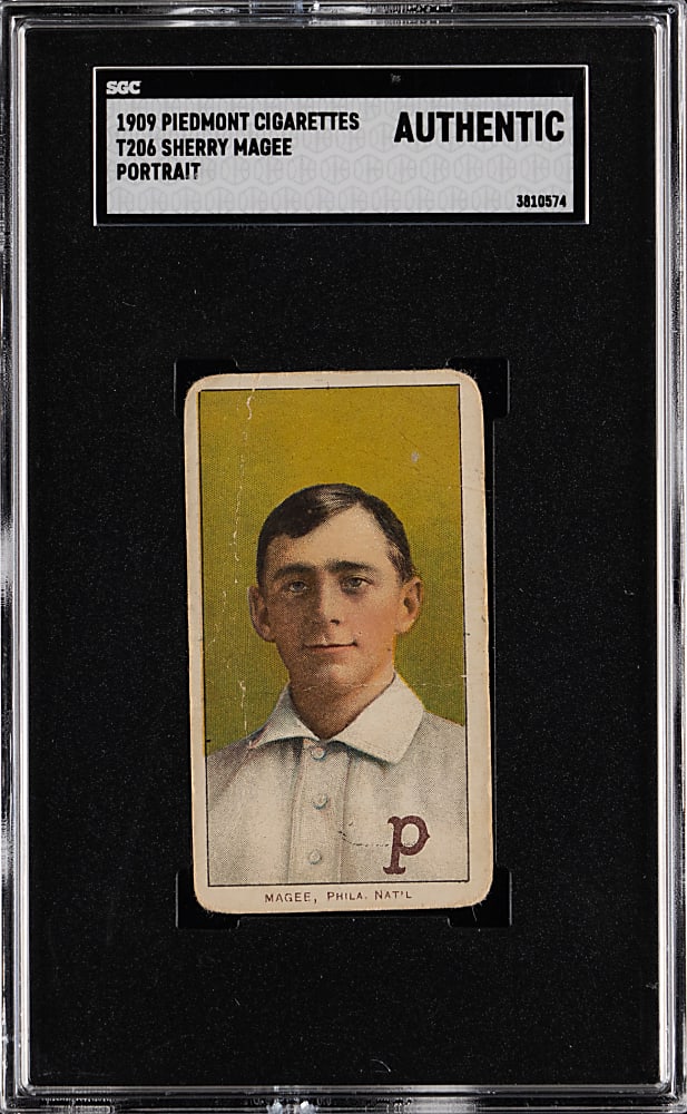 1909-1911 T206 White Border Sherry Magee Portrait SGC Authentic