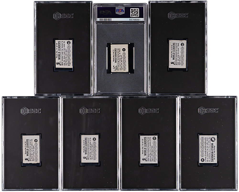 1956 Topps Hocus Focus Graded Group (7) with The Wright Brothers & Winston Churchill