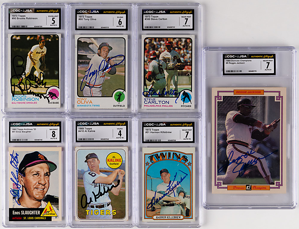 1969-1991 Baseball Hall of Fame Signed Card CGC/JSA Graded Collection (12)