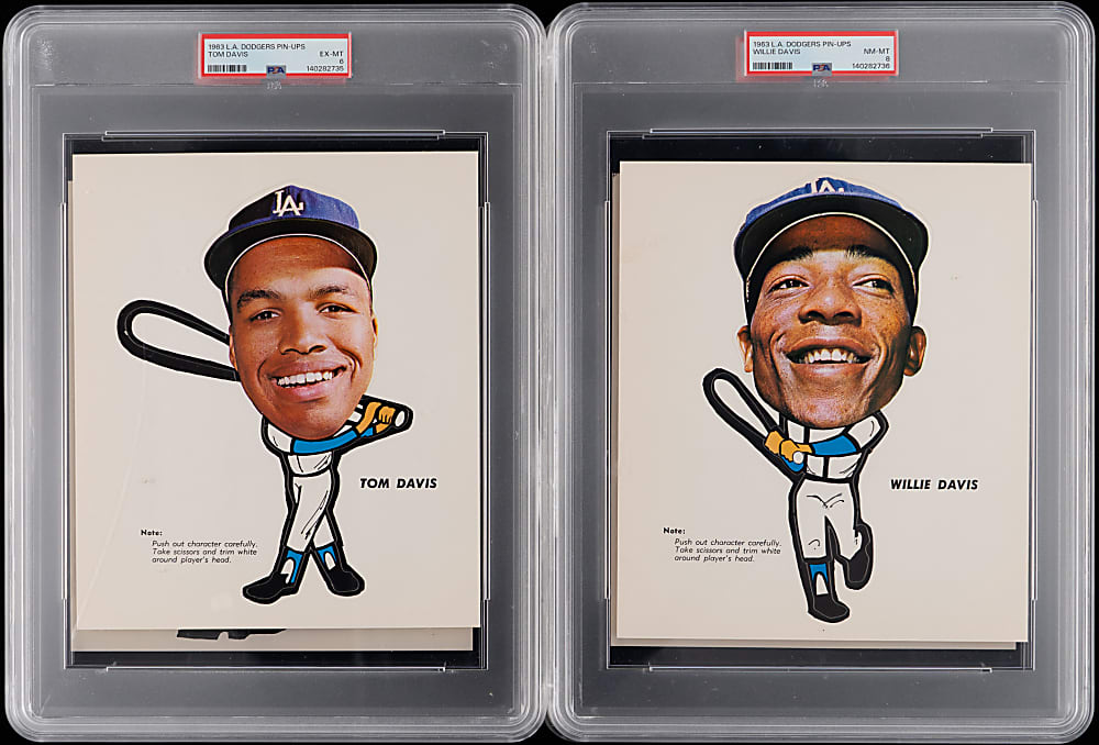 1963 Los Angeles Dodgers Pin-Ups Complete PSA Graded Set (10) with Original Envelope