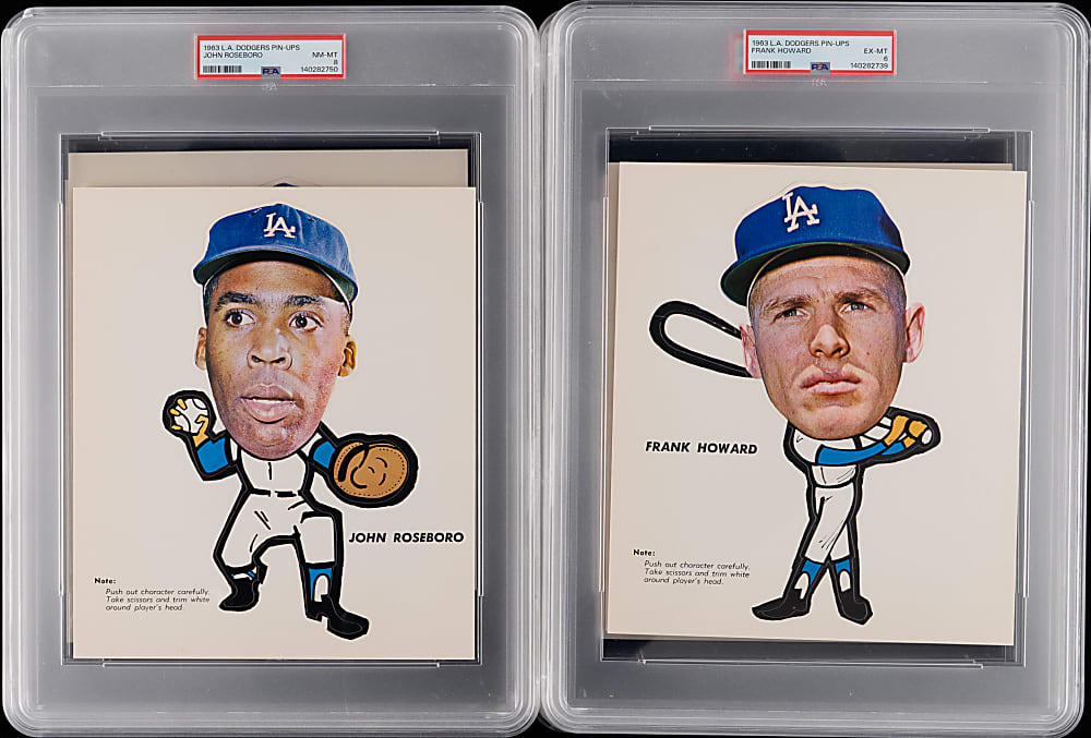 1963 Los Angeles Dodgers Pin-Ups Complete PSA Graded Set (10) with Original Envelope