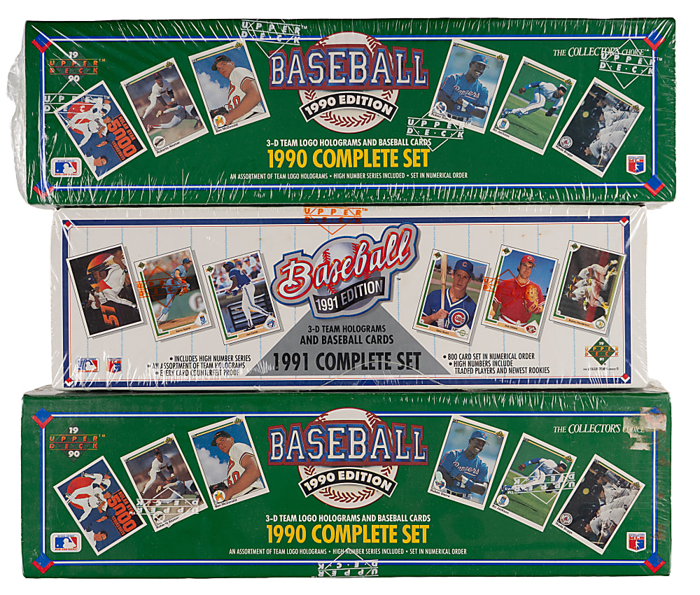 1989-1991 Upper Deck Factory Complete Sets (12) with (3) 1989 Examples