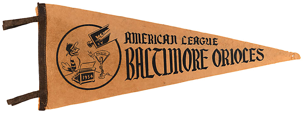 1954 Baltimore Orioles Inaugural Season Pennant - Extremely Rare