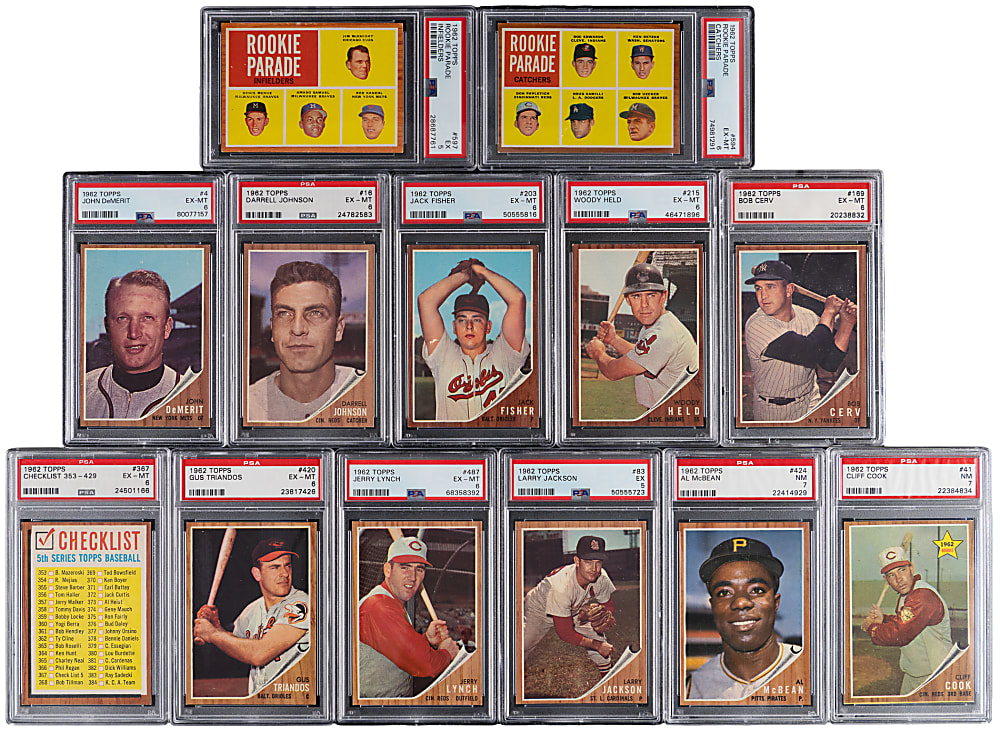 1962 Topps Complete Set (598) Plus (12) Variations with (13) PSA Graded
