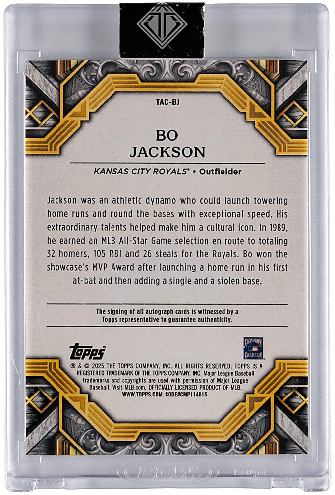 2025 Topps Transcendent Bo Jackson Teal Autograph #/10