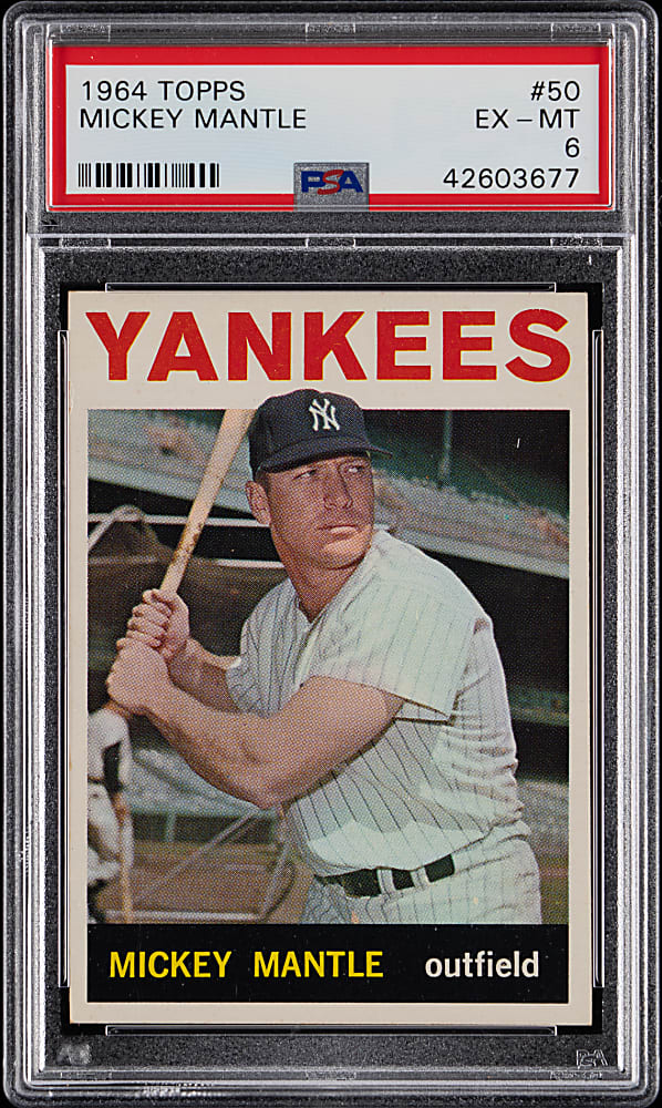 1964 Topps #50 Mickey Mantle PSA EX-MT 6