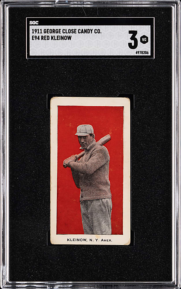 1911 E94 George Close Candy Co. Red Kleinow SGC VG 3