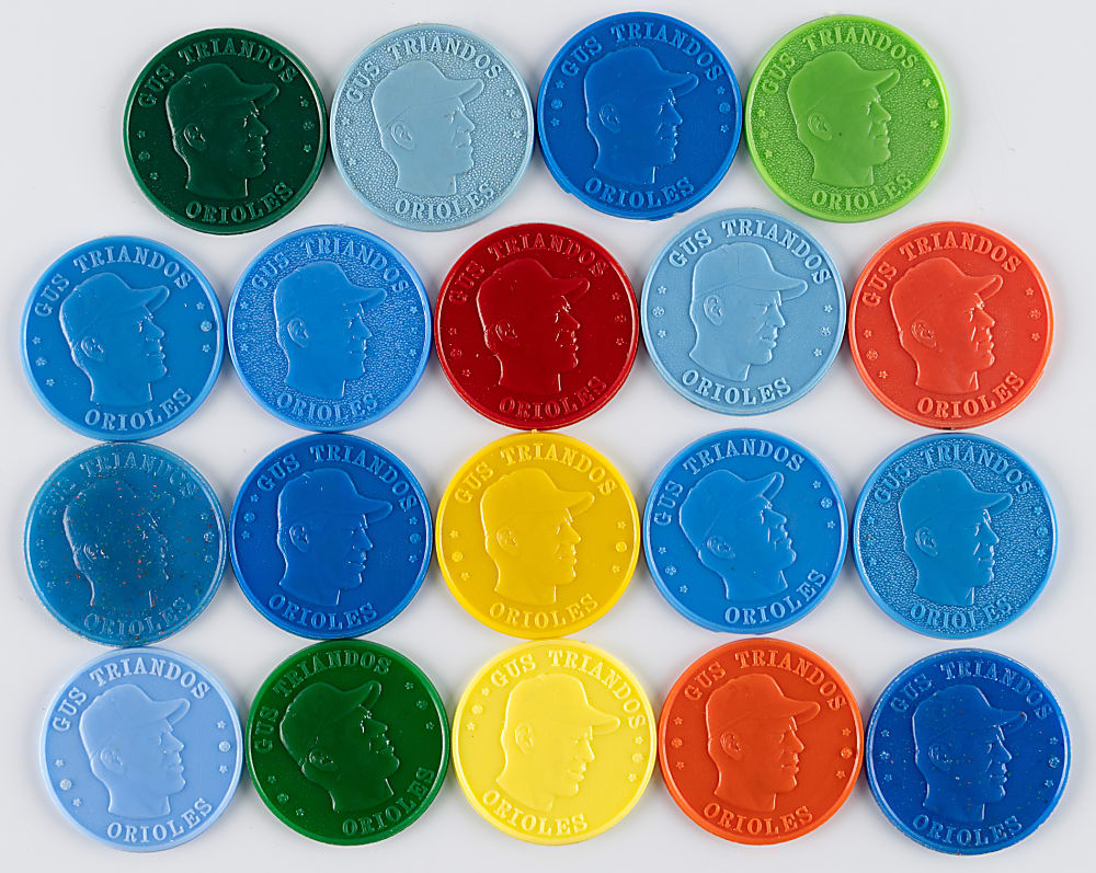 1959 & 1960 Armour Coins Gus Triandos Hoard (27) with (8) PSA Graded Including (2) GEM MINT 10 & Tough Color Variations