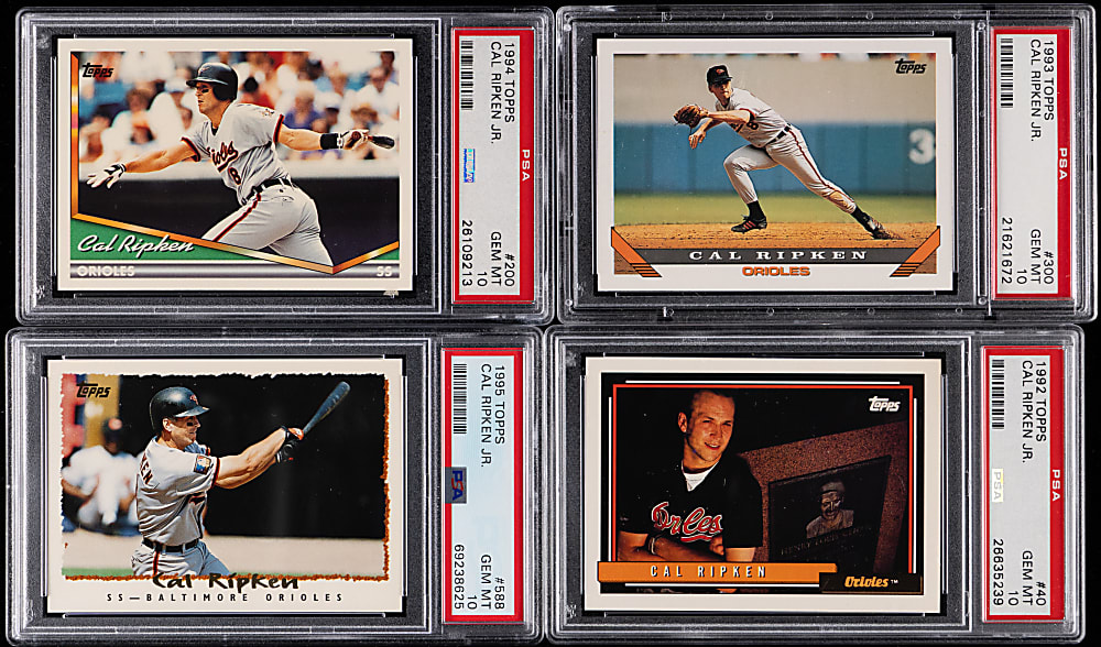 1984-1998 Topps Cal Ripken Jr. PSA GEM MINT 10 Collection (10)