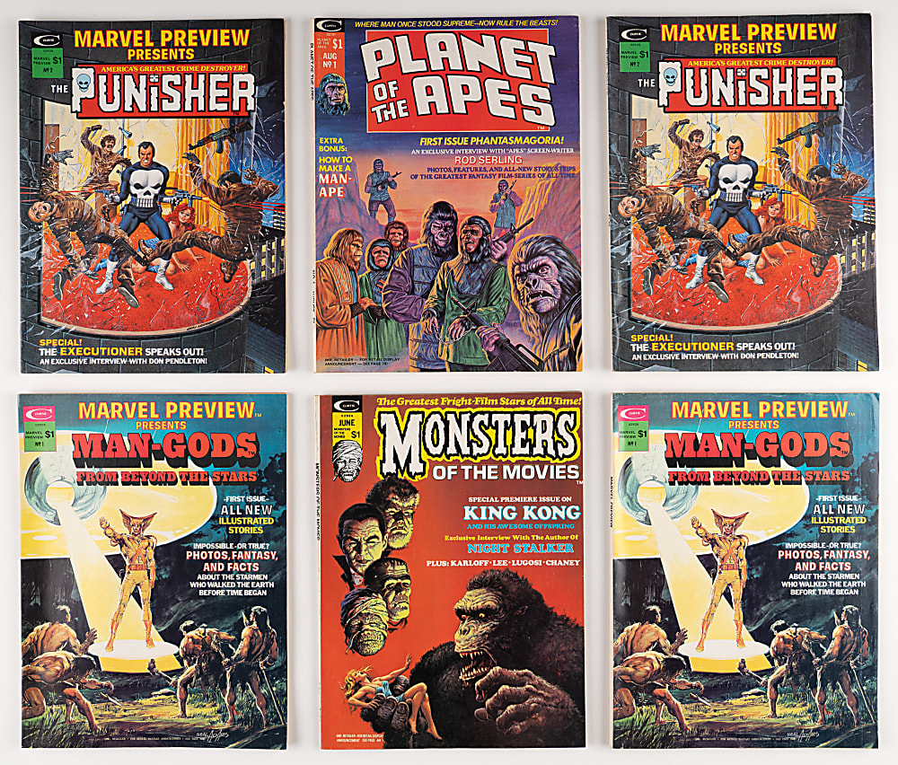 1973-1975 Marvel Monster/Sci-Fi Magazine Collection (28) with Monsters of the Movies Complete Run (8) & Marvel Preview #2 Punisher Origin (X2)