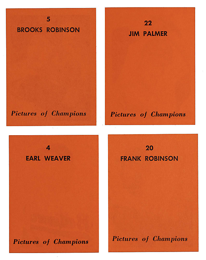 1971 Baltimore Orioles Pictures of Champions Complete Set (16)
