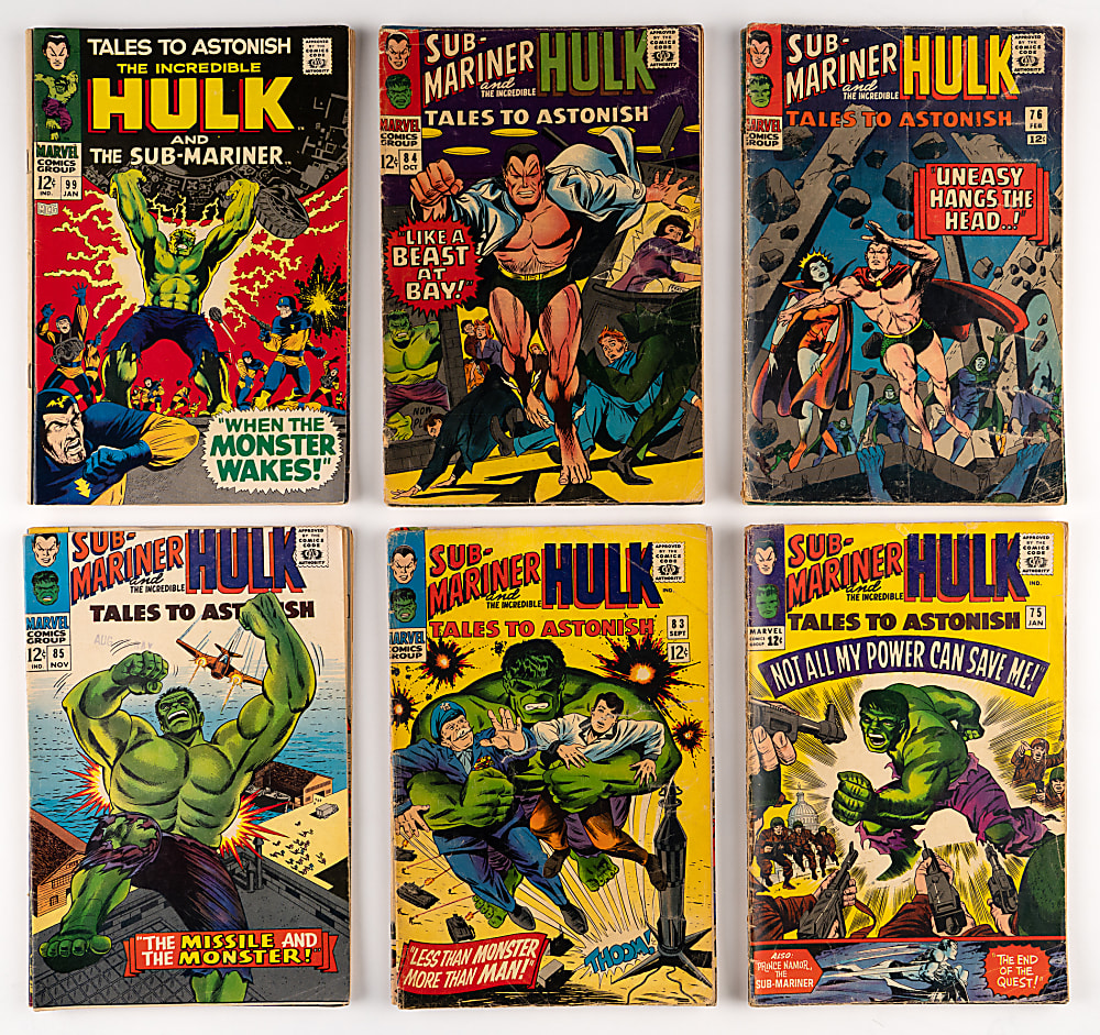 1964-1967 Marvel Tales to Astonish Comics (28) with #59 First Hulk in This Title & #93 Hulk vs. Silver Surfer