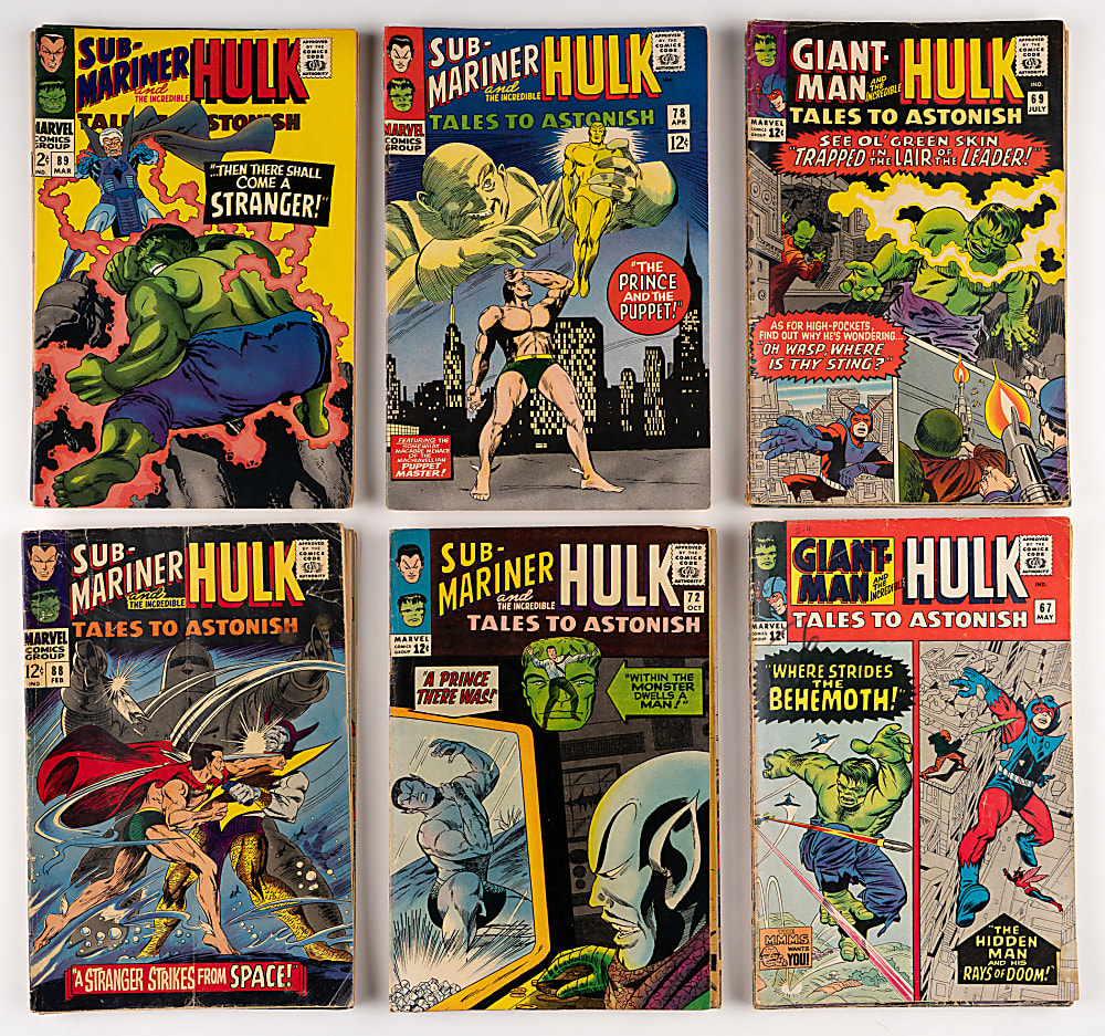 1964-1967 Marvel Tales to Astonish Comics (28) with #59 First Hulk in This Title & #93 Hulk vs. Silver Surfer