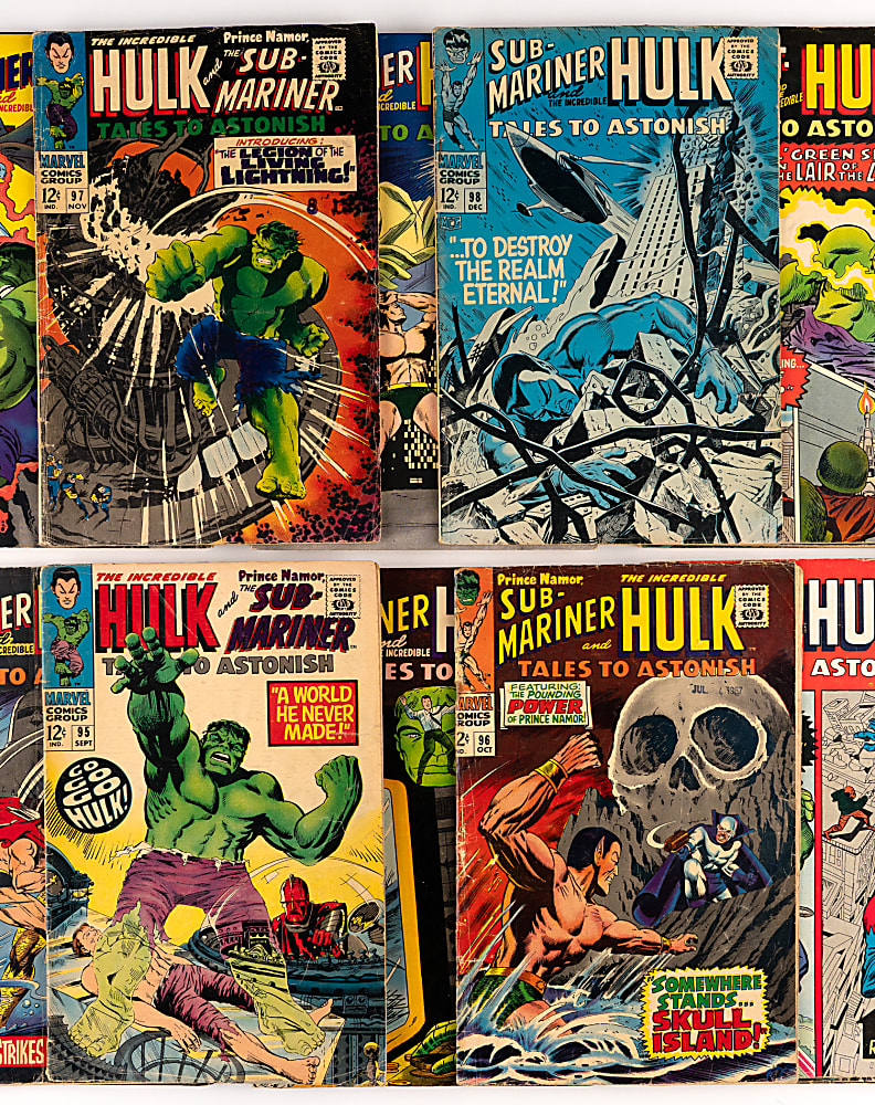 1964-1967 Marvel Tales to Astonish Comics (28) with #59 First Hulk in This Title & #93 Hulk vs. Silver Surfer