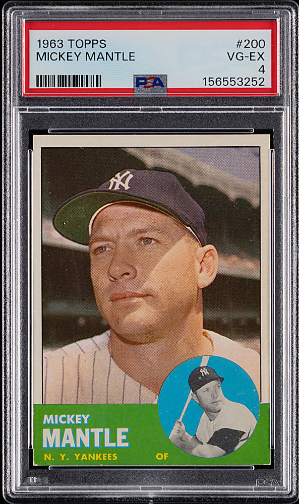 1963 Topps #200 Mickey Mantle PSA VG-EX 4