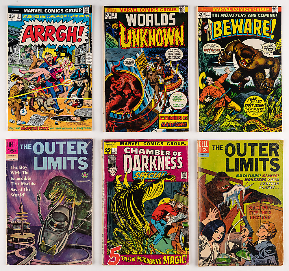 1960s-1990s Marvel/DC/Other Horror Comic Books (44) with Man-Thing #1 & Monster of Frankenstein #1