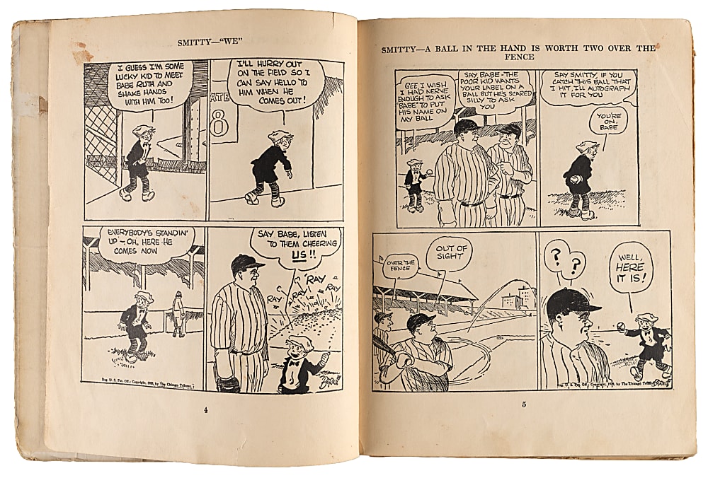 1929 Smitty at the Ballgame Hardcover Book Featuring Babe Ruth