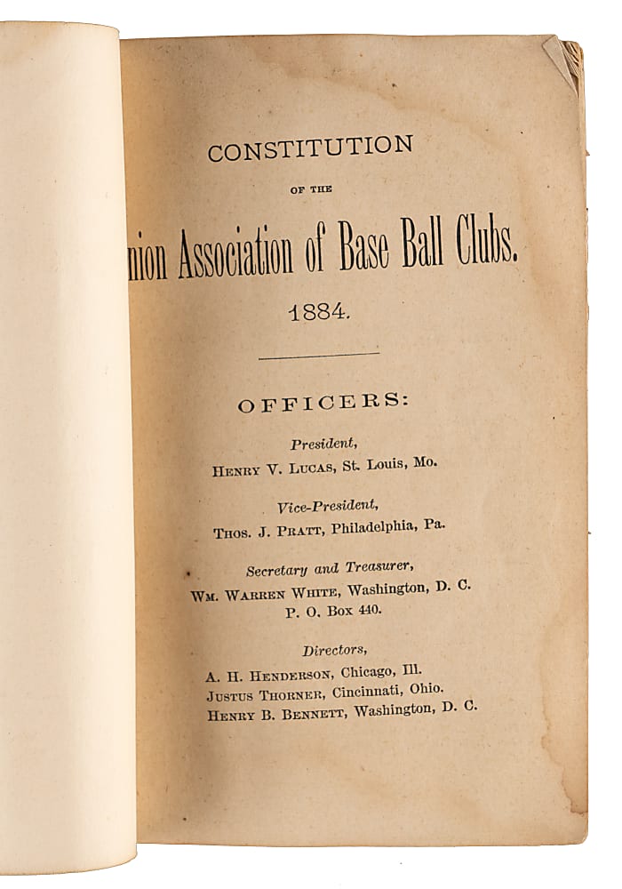 Scarce 1884 Wright & Ditson's Base Ball Guide for Union Association Play