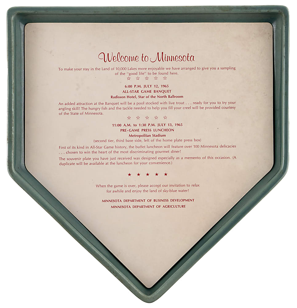 1965 MLB All-Star Game Commemorative Souvenir Plate