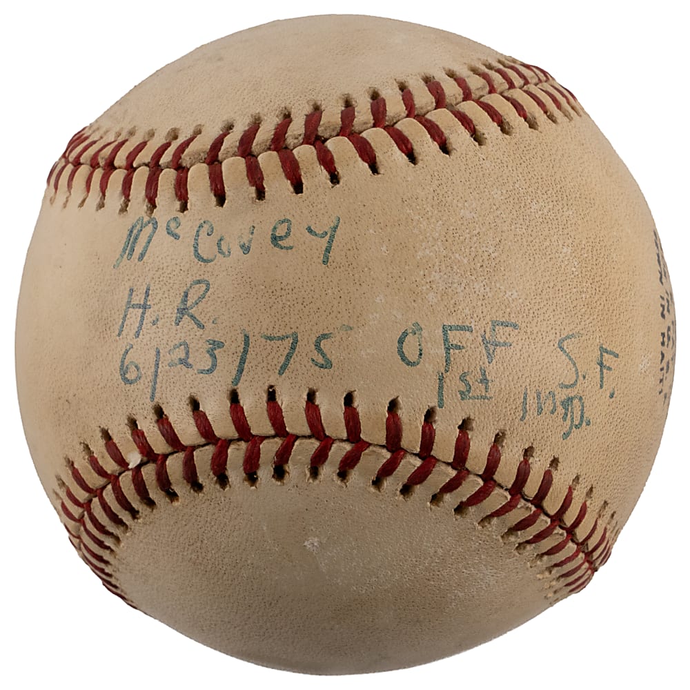 June 23, 1975 Willie McCovey Career Home Run #443 Baseball with Letter of Provenance