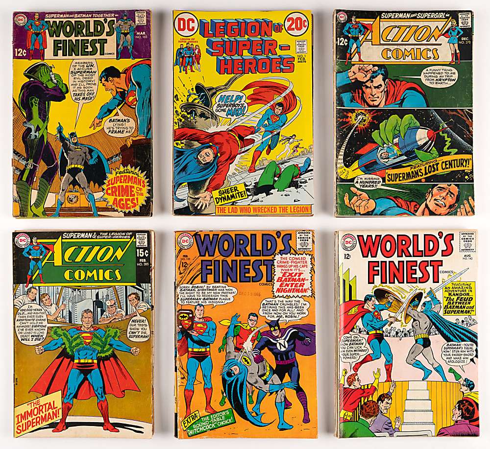 1963-1974 DC Batman & Superman Related Comic Books (58) with (33) World's Finest Issues