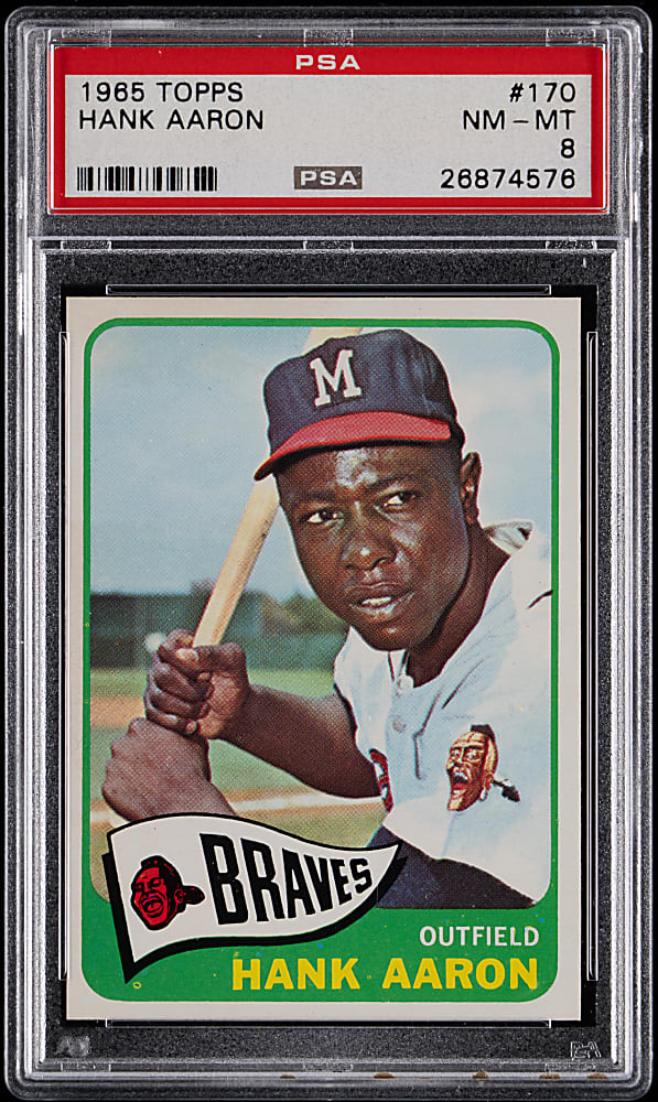 1965 Topps #170 Hank Aaron PSA NM-MT 8