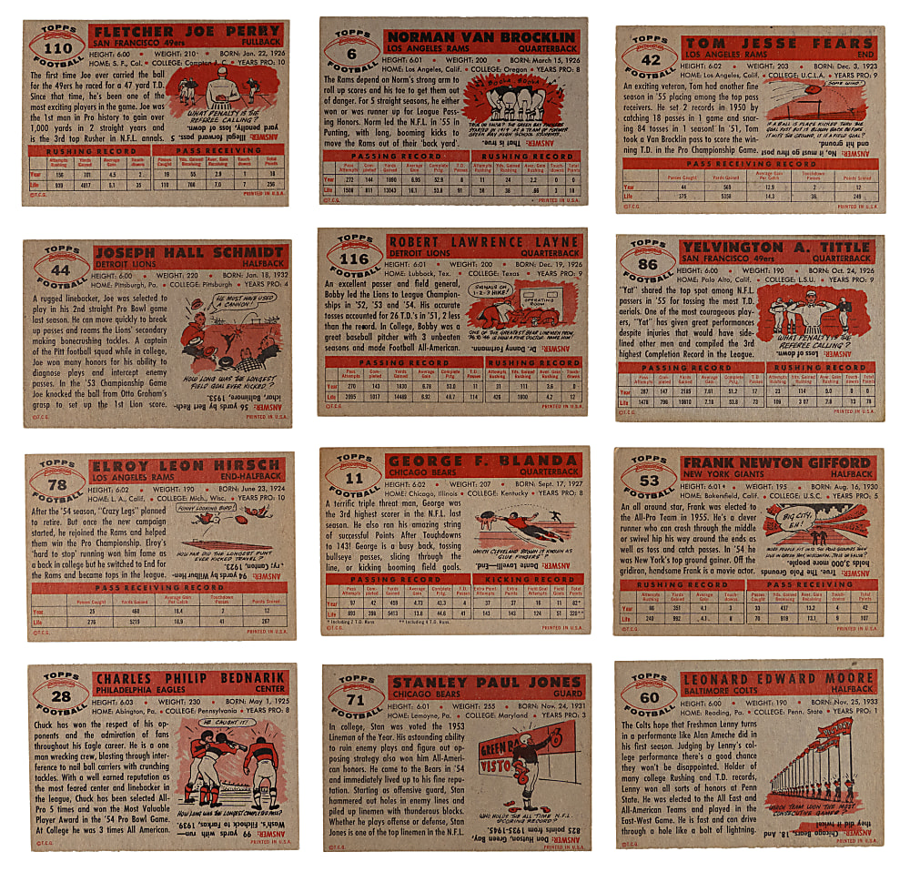 1956 Topps Football Complete Set (120)