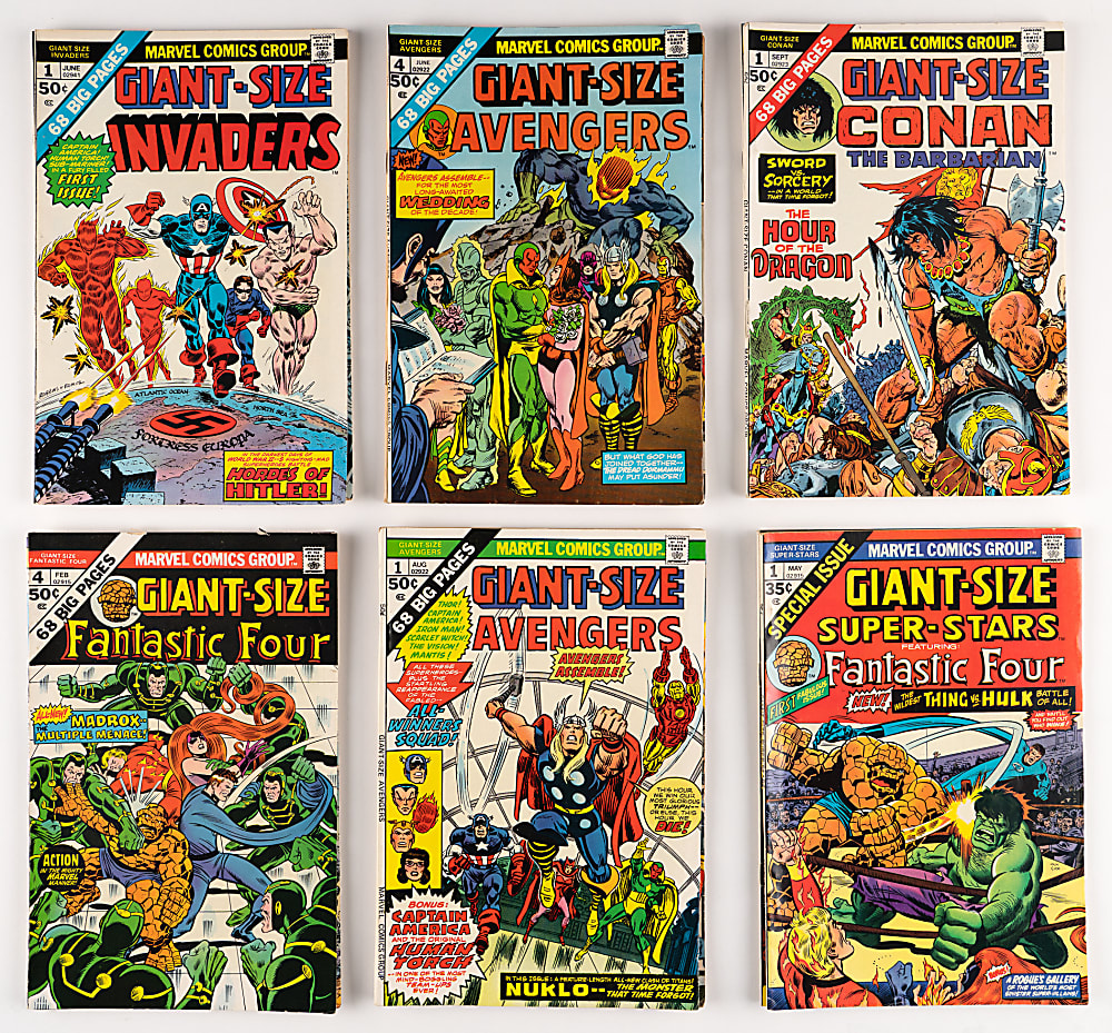 1970s Marvel Super-Hero Comic Treasure Chest Bundle (63) with Marvel Team-Up #1 Spider-Man/Torch & Marvel Feature #1 First Defenders