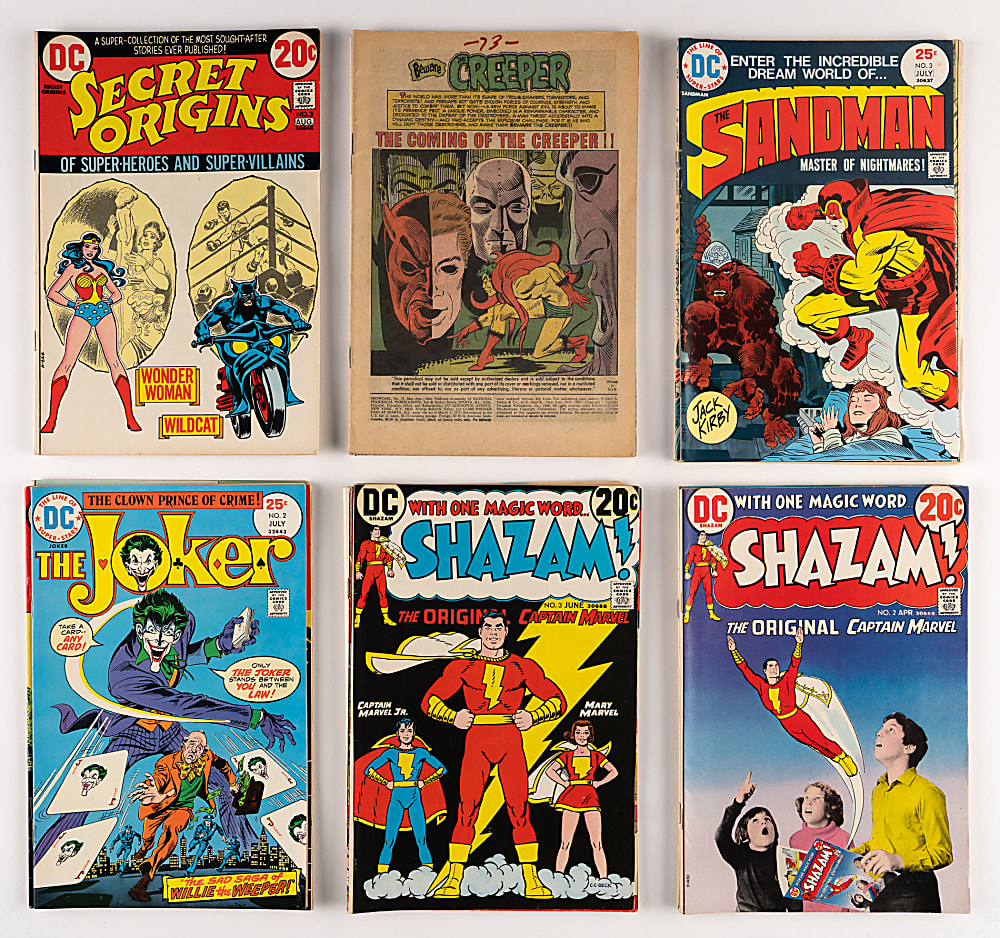1970s DC Comic Book Treasure Chest Bundle (82) with Joker #1, SHAZAM #1, OMAC #1, Kamandi #1 & Secret Origins #1