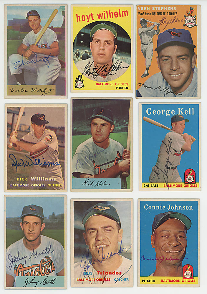 1954-1959 Baltimore Orioles Signed Cards (107) with Many Tougher & Deceased Examples