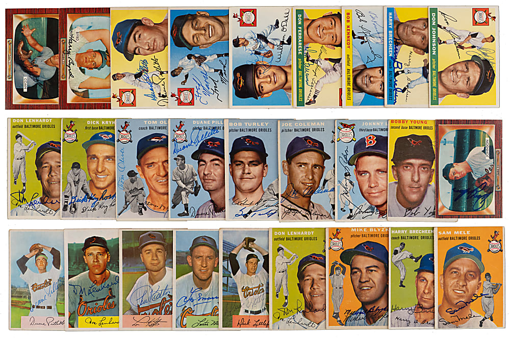 1954-1959 Baltimore Orioles Signed Cards (107) with Many Tougher & Deceased Examples
