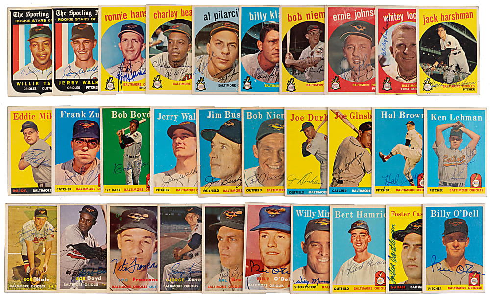 1954-1959 Baltimore Orioles Signed Cards (107) with Many Tougher & Deceased Examples