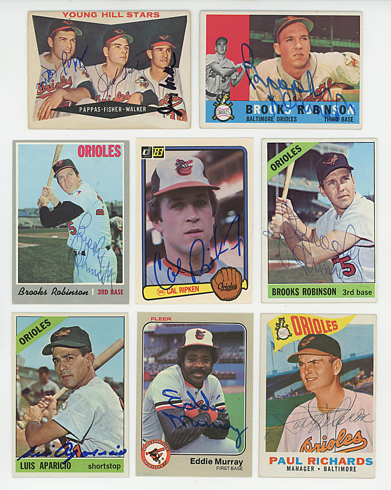 1960-Modern Baltimore Orioles Signed Cards (140) with Hall of Famers & Tougher Examples