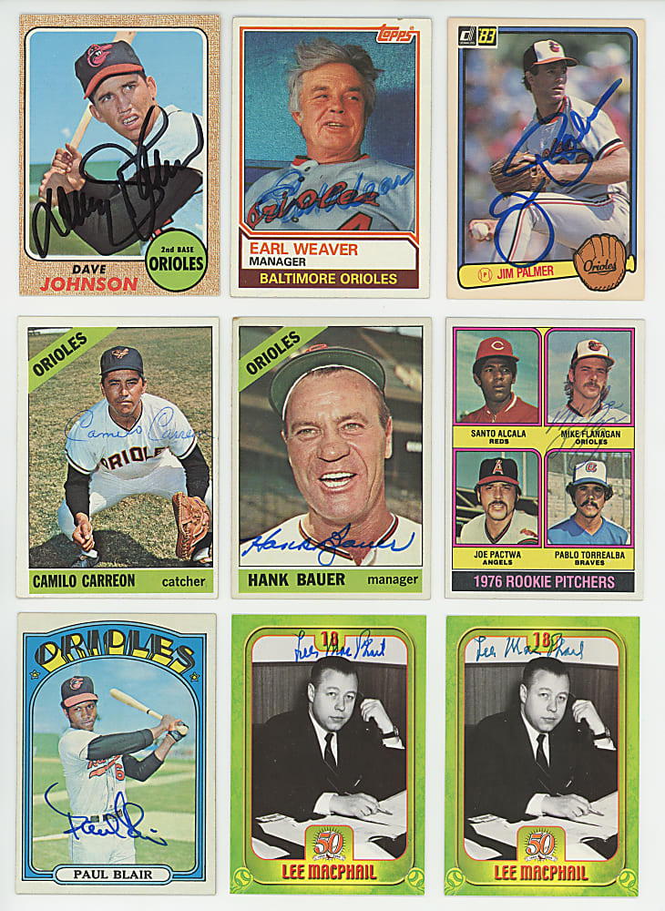 1960-Modern Baltimore Orioles Signed Cards (140) with Hall of Famers & Tougher Examples