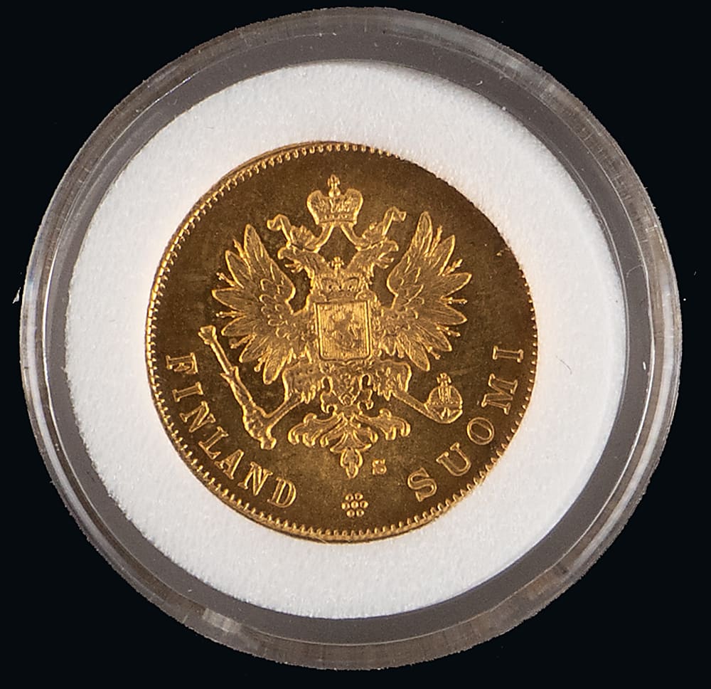1913 Finland 10 Markkaa Gold Coin
