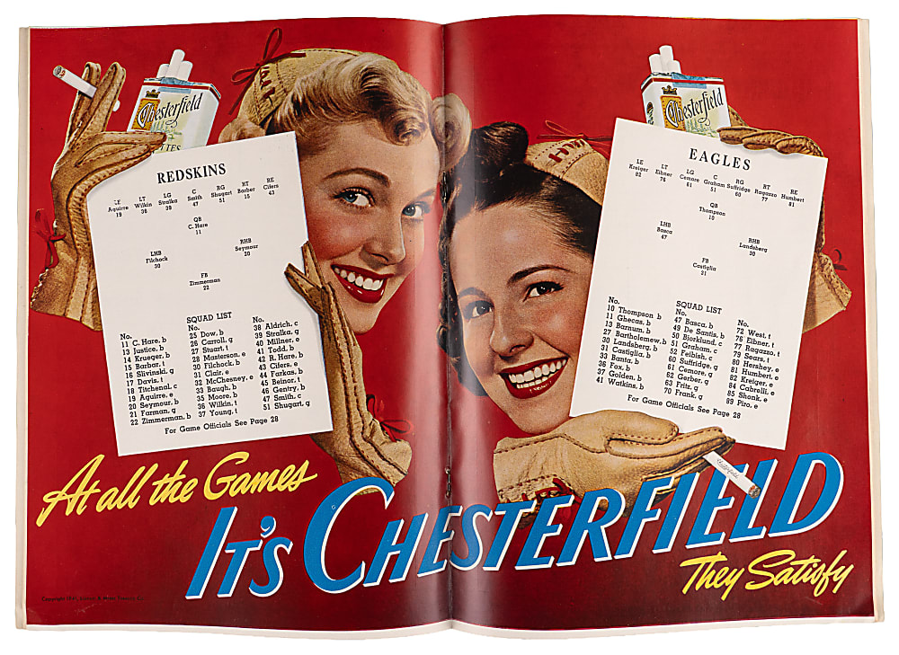December 7, 1941 Washington Redskins vs. Philadelphia Eagles Program - Pearl Harbor Game!