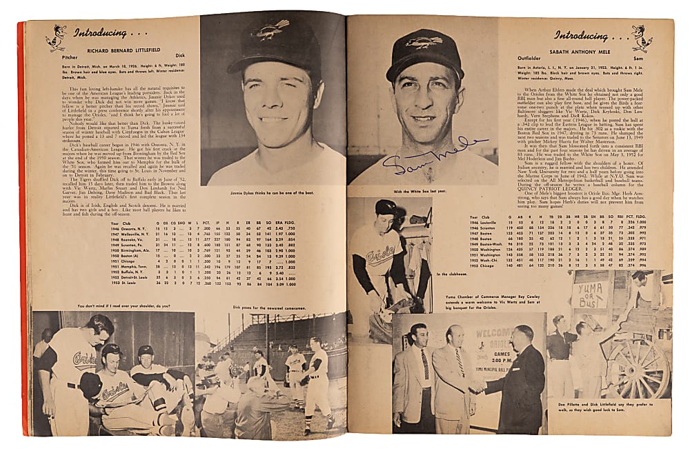 1954 Baltimore Orioles Team-Signed Inaugural Season Yearbook with (27) Signatures Including Courtney, Fox, Larsen & Waitkus