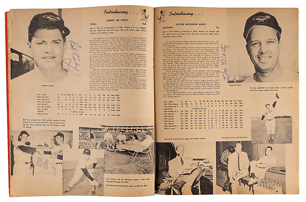 1954 Baltimore Orioles Team-Signed Inaugural Season Yearbook with (27) Signatures Including Courtney, Fox, Larsen & Waitkus