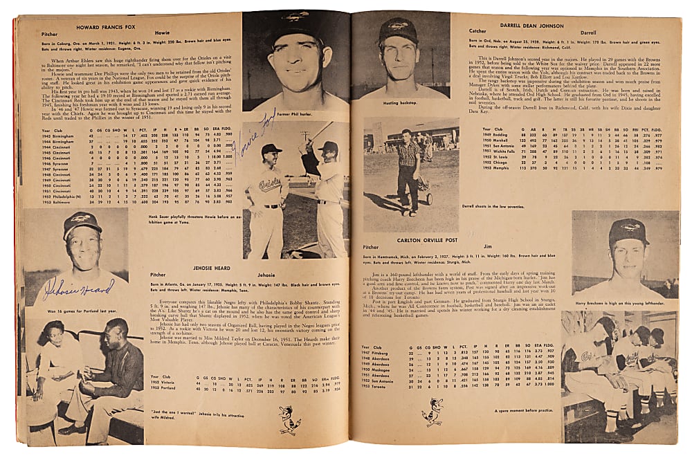 1954 Baltimore Orioles Team-Signed Inaugural Season Yearbook with (27) Signatures Including Courtney, Fox, Larsen & Waitkus