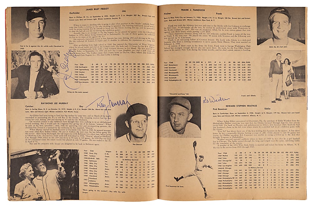 1954 Baltimore Orioles Team-Signed Inaugural Season Yearbook with (27) Signatures Including Courtney, Fox, Larsen & Waitkus