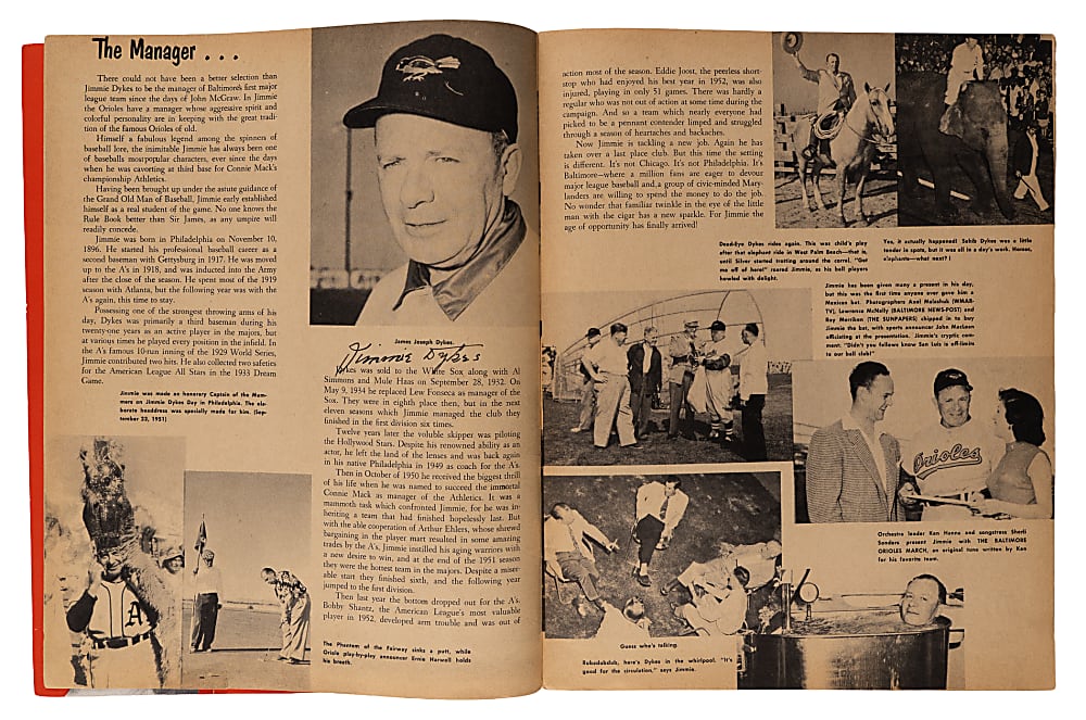 1954 Baltimore Orioles Team-Signed Inaugural Season Yearbook with (27) Signatures Including Courtney, Fox, Larsen & Waitkus