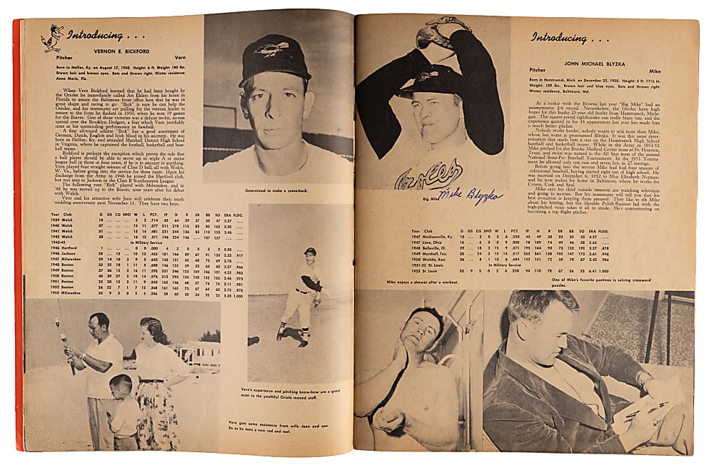 1954 Baltimore Orioles Team-Signed Inaugural Season Yearbook with (27) Signatures Including Courtney, Fox, Larsen & Waitkus