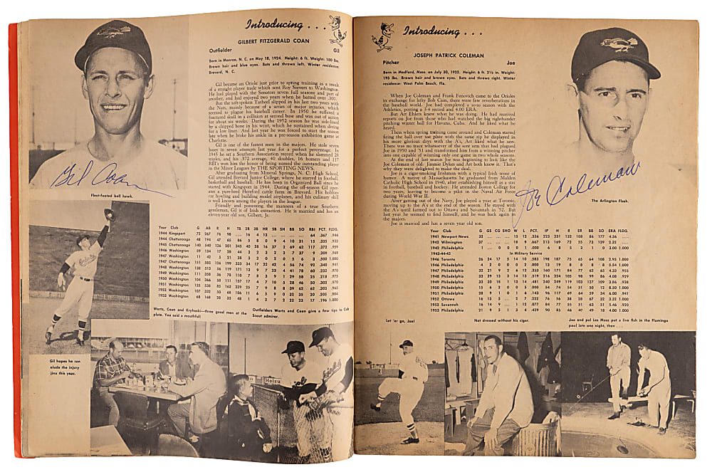 1954 Baltimore Orioles Team-Signed Inaugural Season Yearbook with (27) Signatures Including Courtney, Fox, Larsen & Waitkus