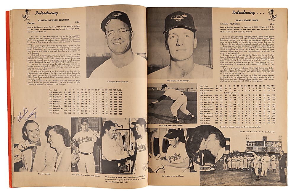 1954 Baltimore Orioles Team-Signed Inaugural Season Yearbook with (27) Signatures Including Courtney, Fox, Larsen & Waitkus
