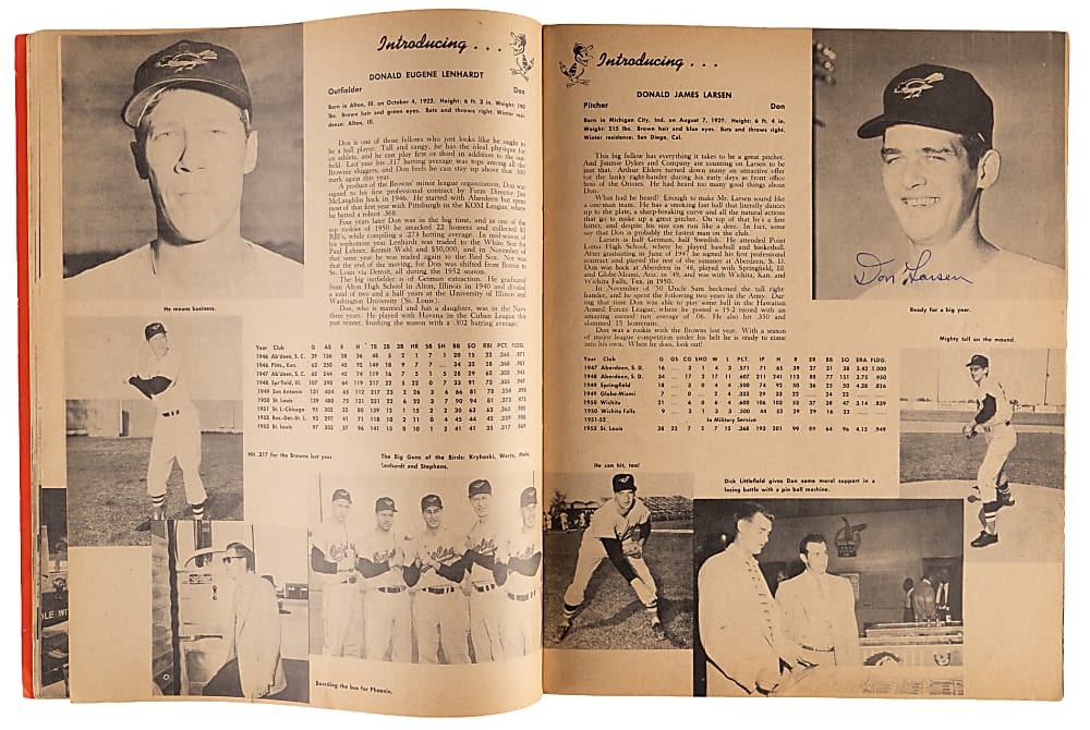 1954 Baltimore Orioles Team-Signed Inaugural Season Yearbook with (27) Signatures Including Courtney, Fox, Larsen & Waitkus
