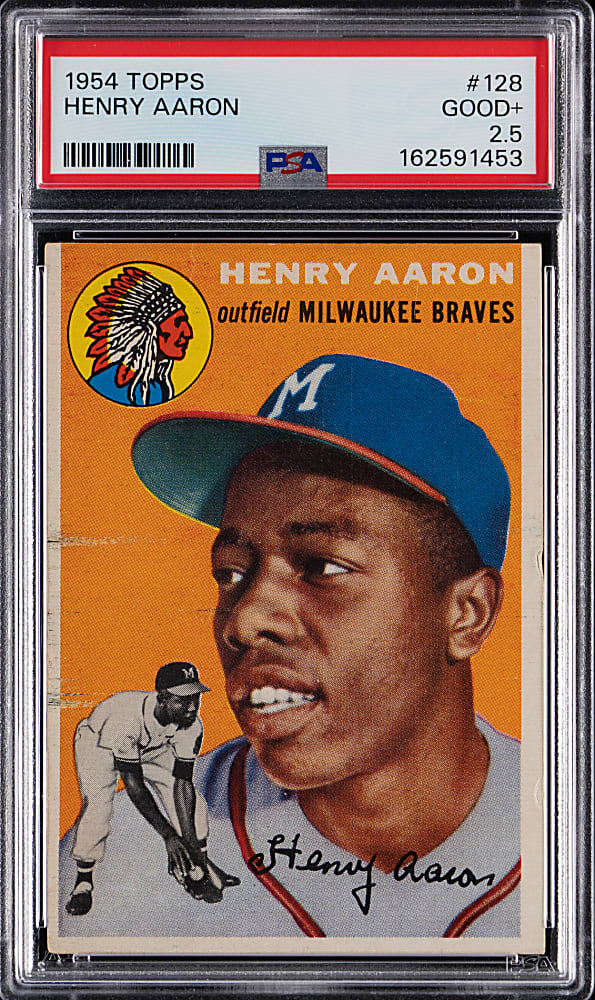 1954 Topps #128 Hank Aaron Rookie PSA GOOD+ 2.5
