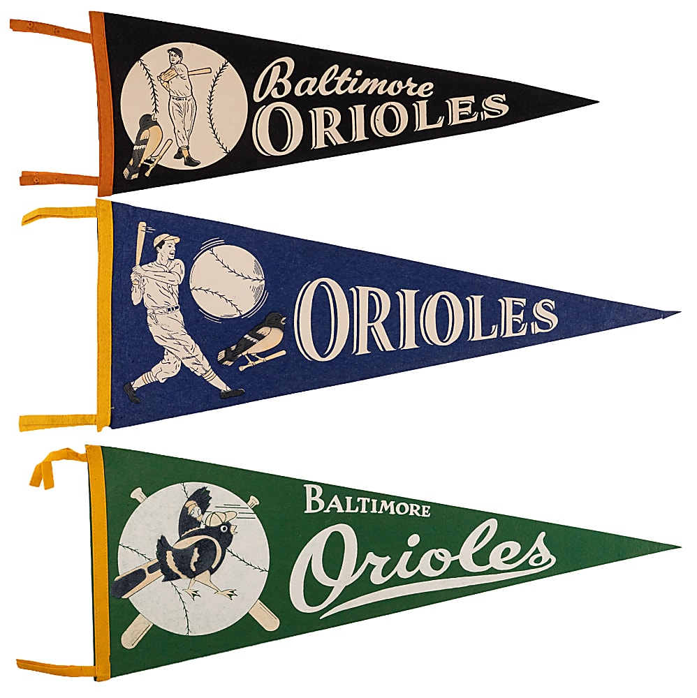 1950s-Modern Baltimore Orioles Pennant Collection (23) with Tougher Examples